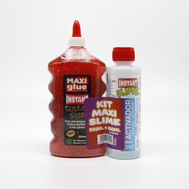 KIT MAXI SLIME GLITTER GLUE (500ml) + ACTIVATEUR (250ml) INSTANT