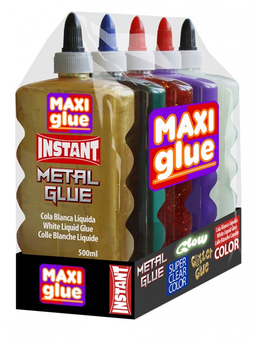 Do handcraft and slime with the MAXI glitter GLUE INSTANT. big Size glue bottles.